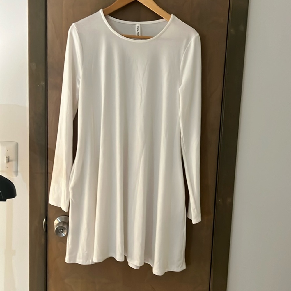 Off White Jersey Knit Dress